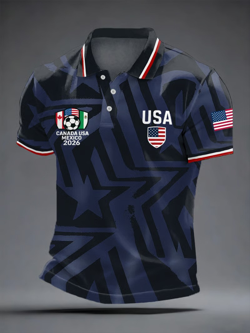 USA Soccer Polo Shirt World Cup 2026 Fan Gear Canada Mexico Football Clothing Gift For USA Fans