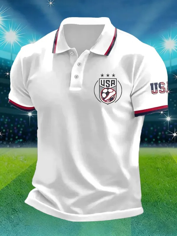 USA Soccer Polo Shirt World Cup 2026 Triple Star Fan Gear Gift For American Soccer Lovers