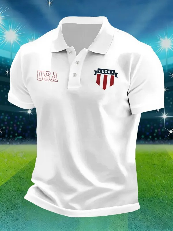 USA Soccer Shield Polo Shirt World Cup 2026 Fan Clothing Gift For American Football Supporters