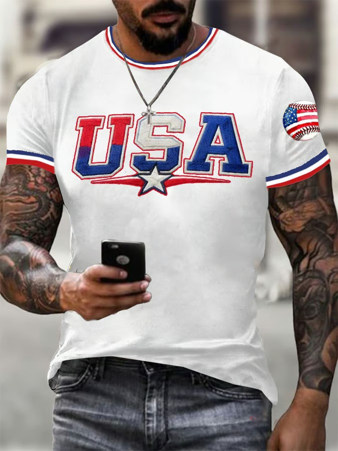 USA Star Baseball T-Shirt World Classic 2026 American Flag Patriotic Fan Gear Best Gift For Friends