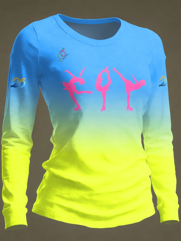 USA Team 2026 Figure Skating Olympics Long Sleeve T-Shirt For Women's Figure Skating Shirt USA Team 2026 Figure Skating Olympics Long Sleeve T-Shirt For Women's Figure Skating Shirt