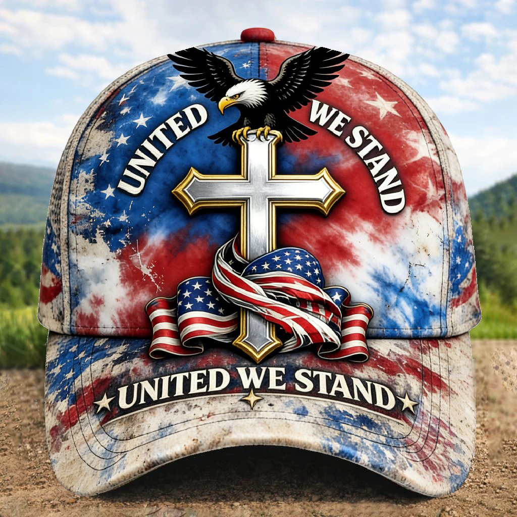 USA United We Stand Faith Patriotic Eagle Hat Independence Day Baseball Cap