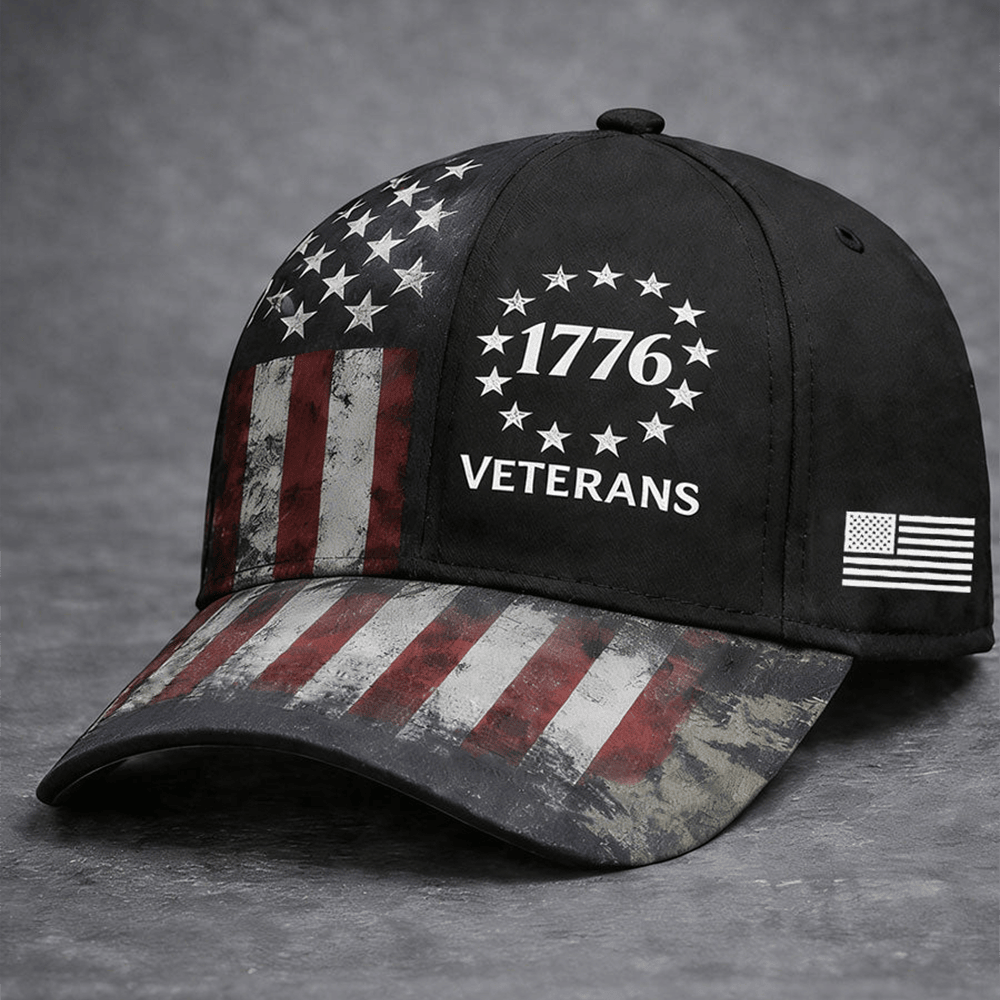 USA Veteran 1776 Vintage Hat American Flag Baseball Cap Patriotic Gift Ideas