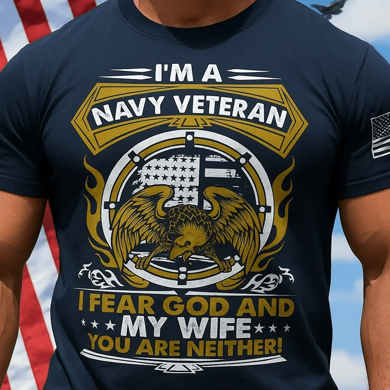 USA Veteran Merch I'm A Navy Veteran Shirt USMC 250th Anniversary Gift for Dad