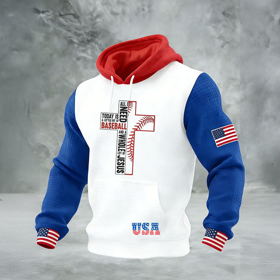 USA World Baseball Championship Faith Cross Hoodie USA Baseball Apparel Present For Fans