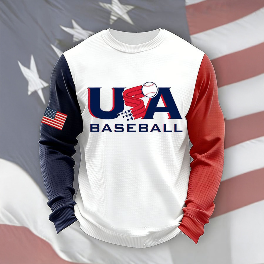 USA World Baseball Classic Graphic Long Sleeve Shirt Baseball Apparel Present For Fan