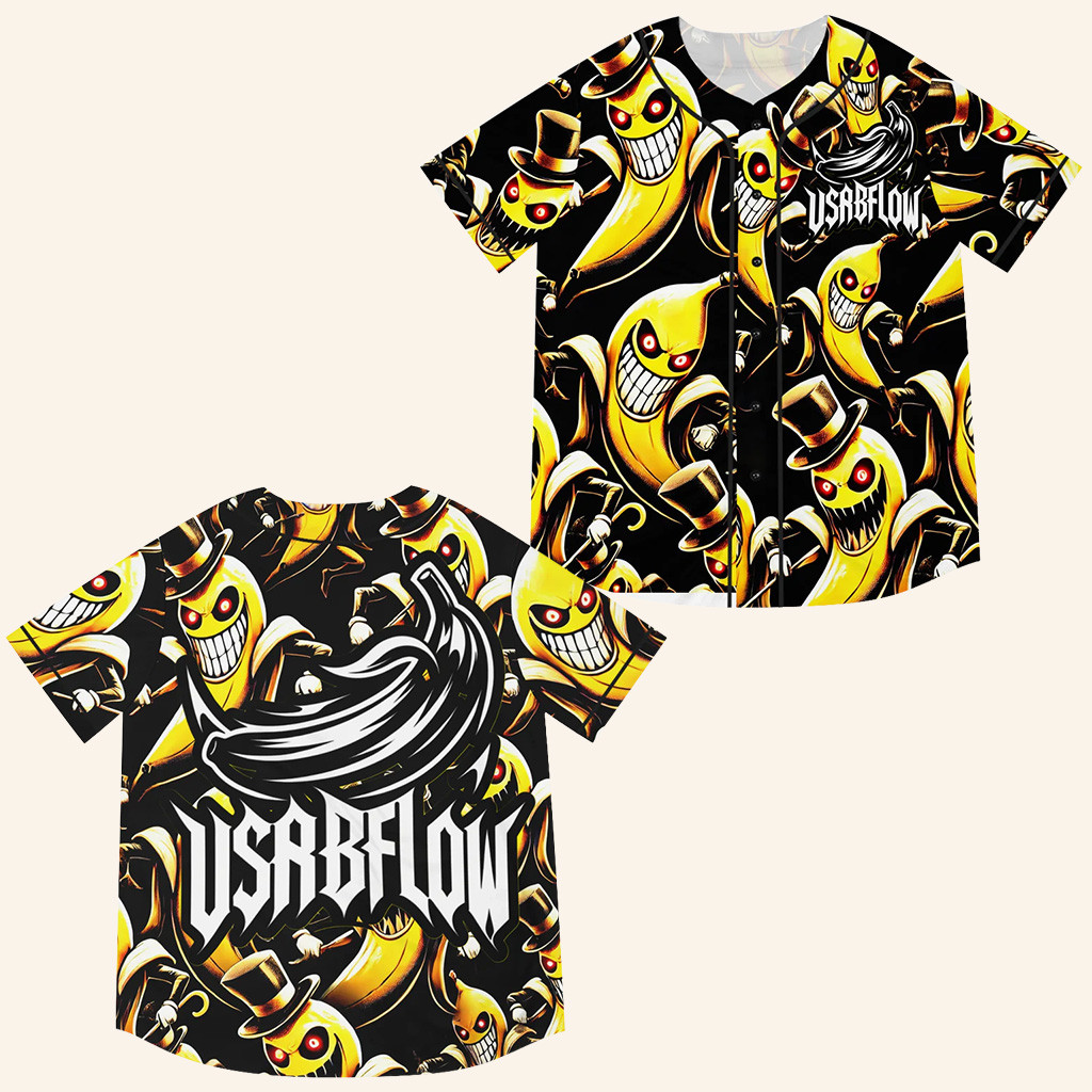 Usabflow Baseball Jersey Riddim Bananas Lost Lands Jersey Usabflow Merch Music Lovers Gifts