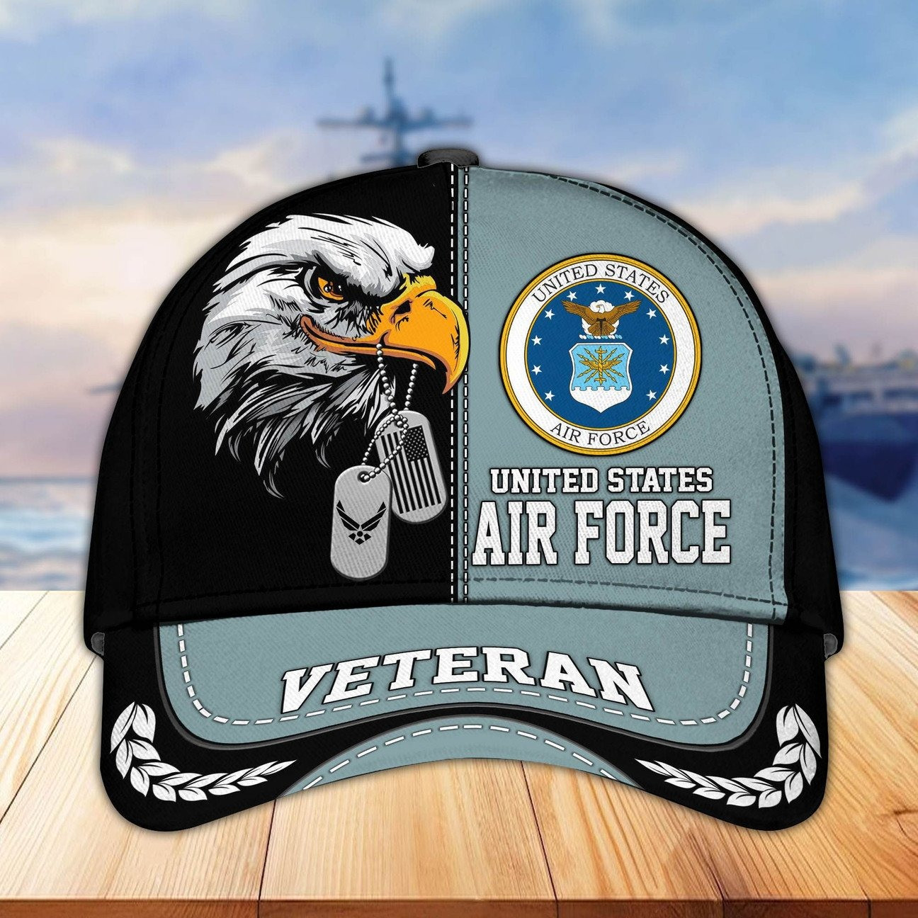 USAF Air Force Veteran Cap Patriotic Eagle Hat Gift for Father Husband on Veteran Day