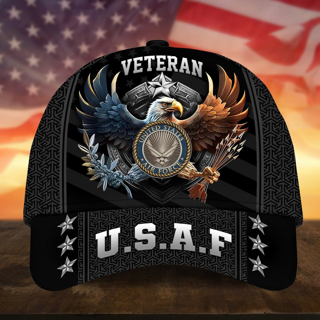 USAF American Bald Eagle Military Cap Gift for Proud United States Heroes on Veterans Day