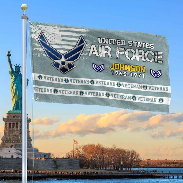 USAF Grommet Custom Flag Gift for Air Force Veteran Armed Forces Day Veterans Day