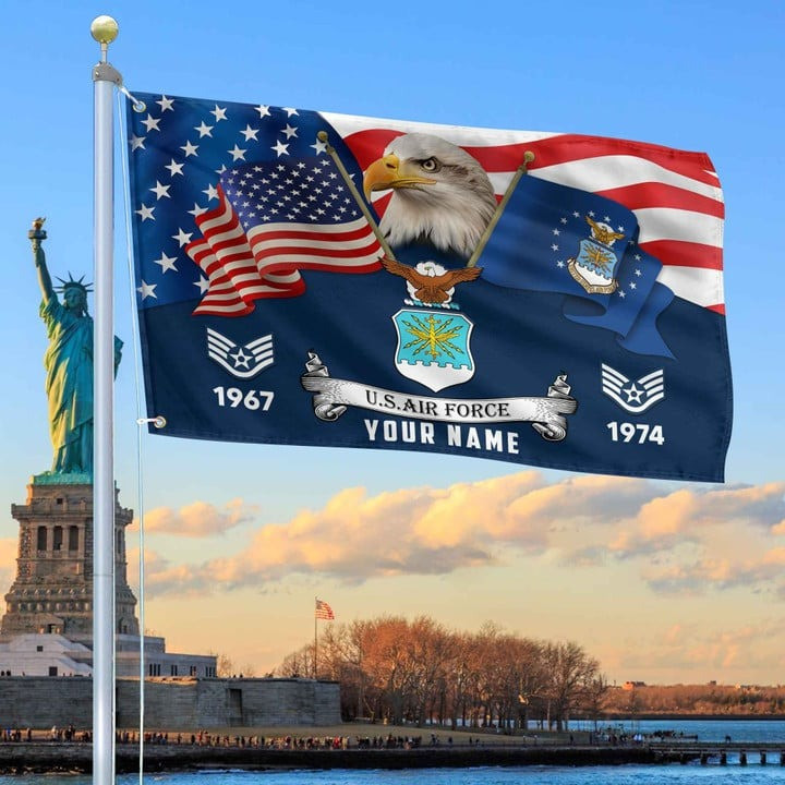 USAF Grommet Custom Flag Gift for Air Force Veteran Father Armed Forces Day Veterans Day