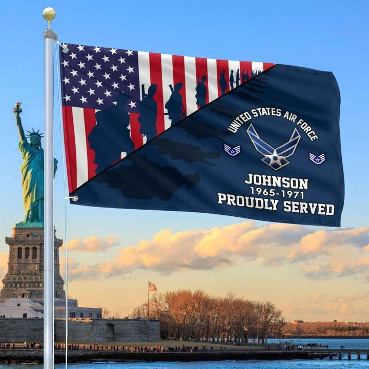 USAF Grommet Custom Flag Gifts for Air Force Veteran Dad Husband Armed Forces Military Veterans Day