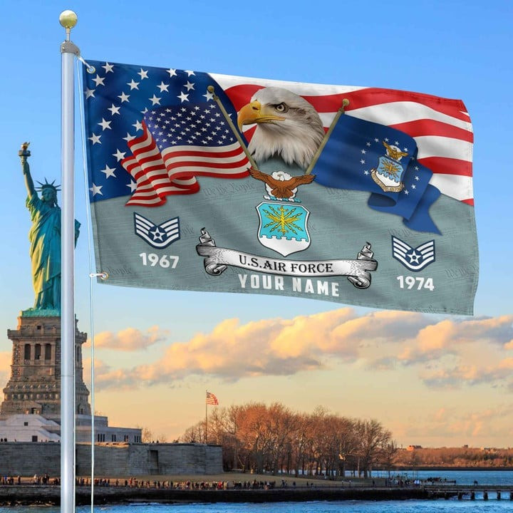 USAF Grommet Custom Flag Gifts for Air Force Veteran Father Armed Forces Day Veterans Day