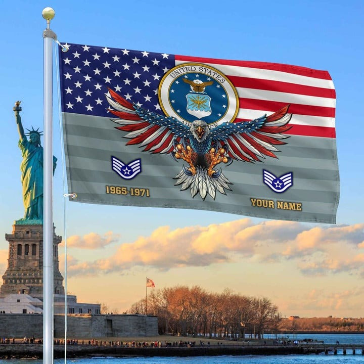 USAF Grommet Customs Flag 4 Gift for Air Force Veteran Dad Husband Armed Forces Day Veterans Day