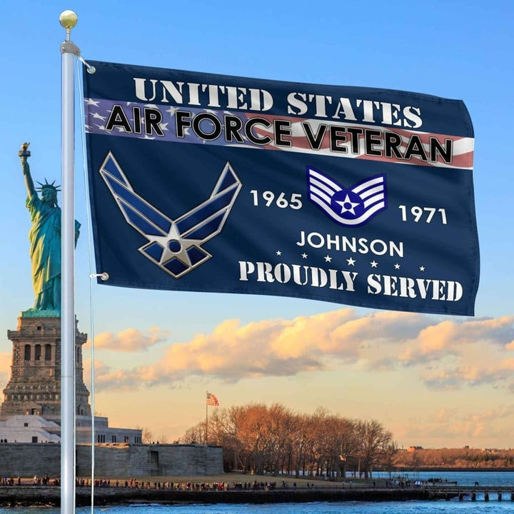 USAF Grommet Flag Custom Gift for Air Force Veteran Armed Forces Day Veterans Day