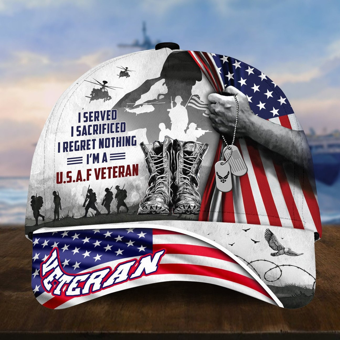 USAF I Served Sacrificed and Regret Nothing Baseball Cap Gift for Veterans Day