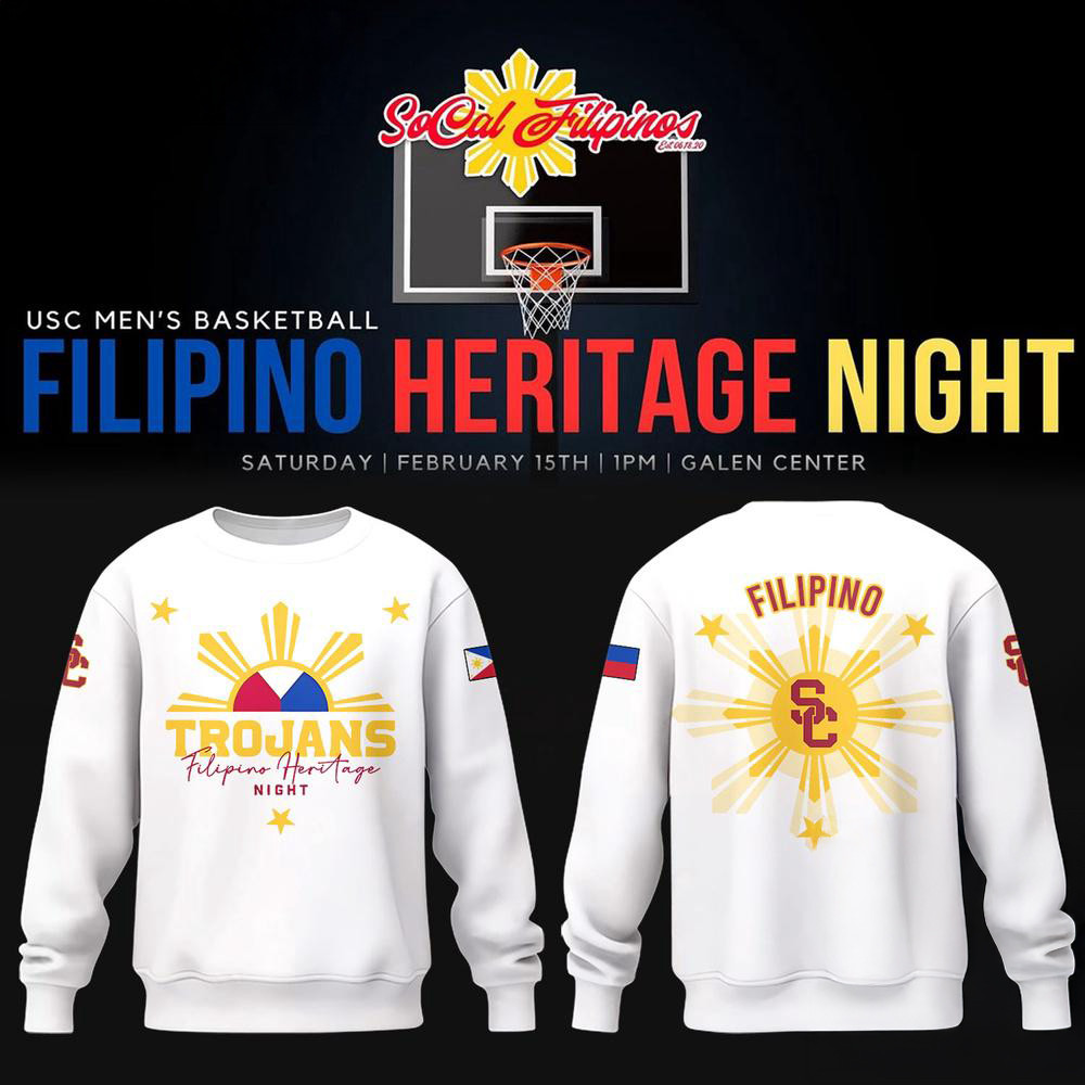 USC Trojans Filipino Heritage Night White Sweatshirt Filipino Trojans Fans Gifts
