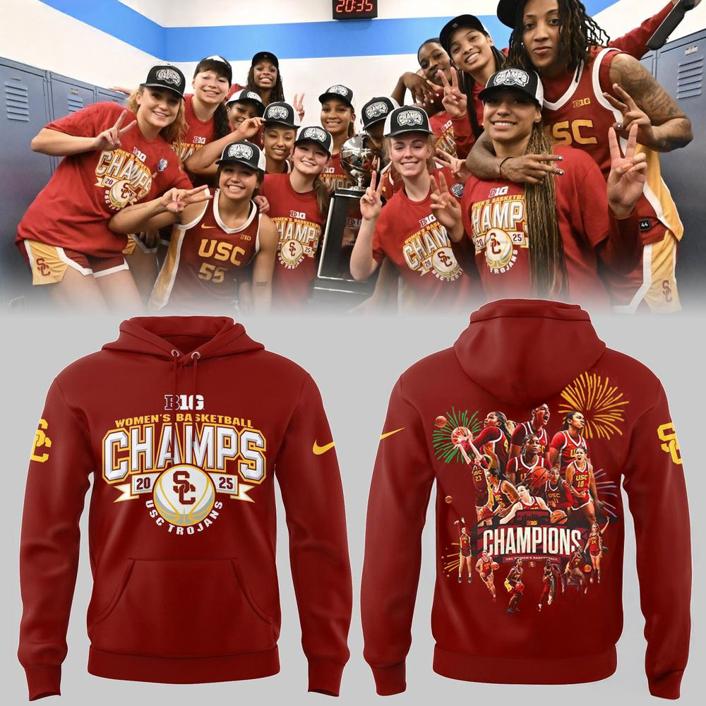 USC Trojans Women's Basketball 2025 Champions Team Player Hoodie Good Gifts For Basketball Fans