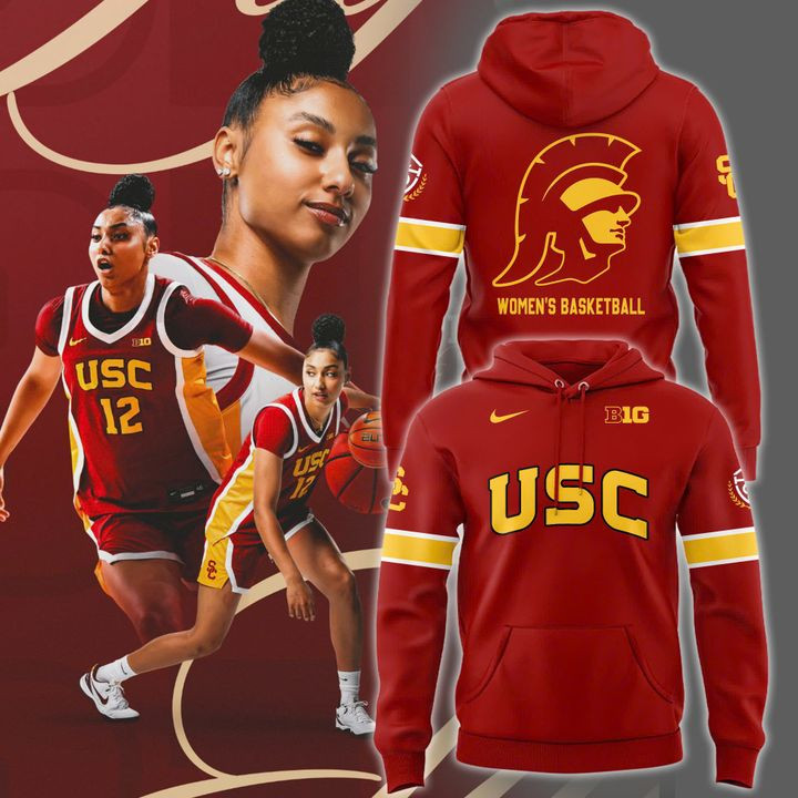 USC Trojans Women's Basketball 2025 Hoodie Red Maroon New Big Ten Uniform Fan Merch