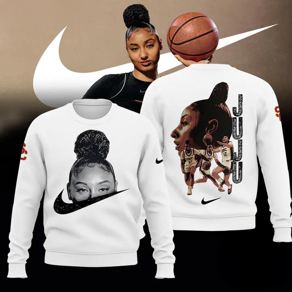 USC Trojans Women's Basketball JuJu Watkins 3D Print White Sweatshirt Basketball Fans Gifts