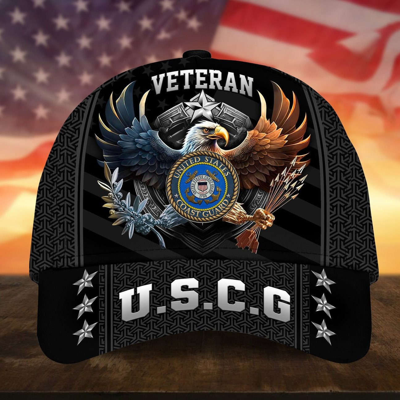 USCG American Bald Eagle Military Cap Gift for Proud United States Heroes on Veterans Day