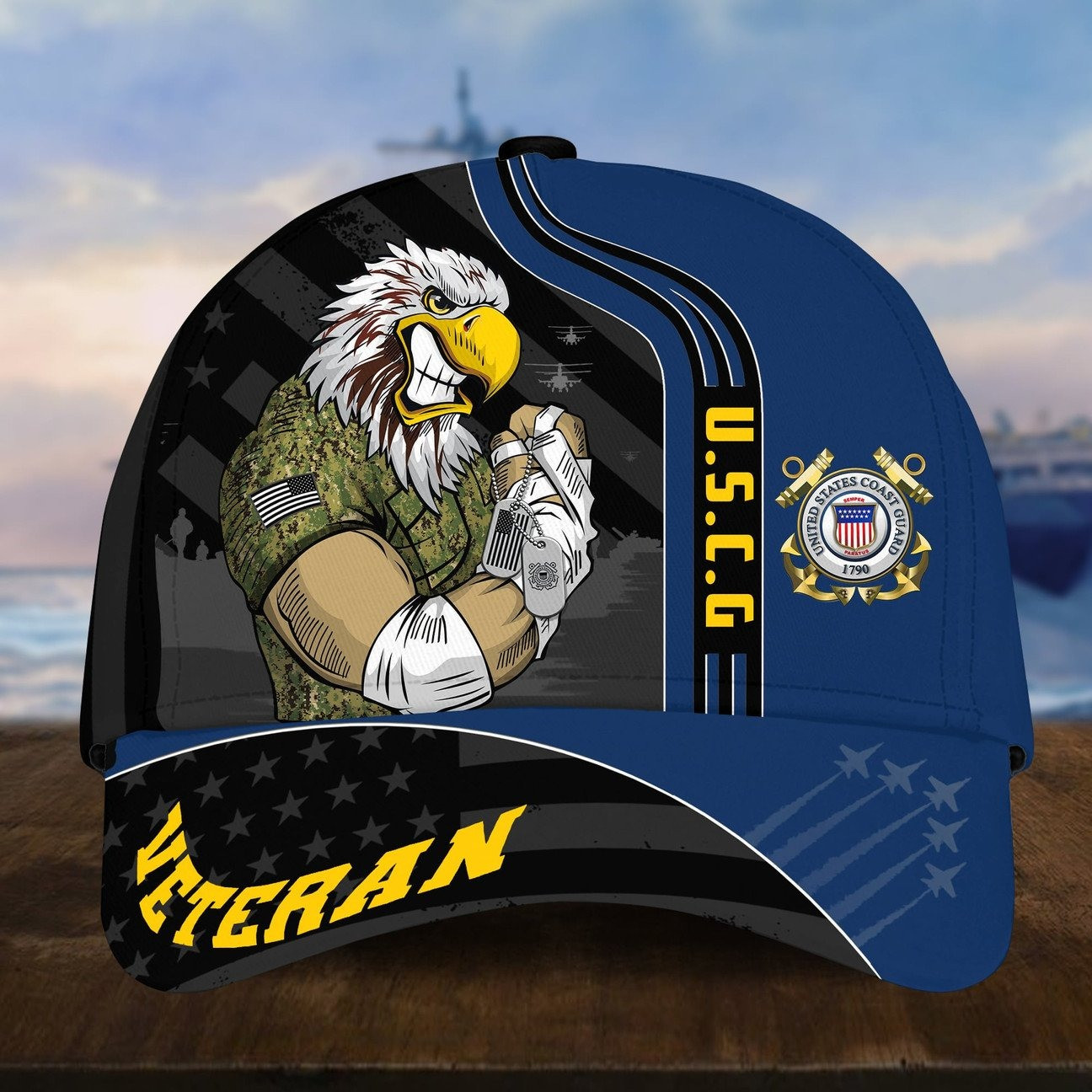 USCG Army Veteran Eagle Soldier Hat Gift for Patriots Army on Veterans Day
