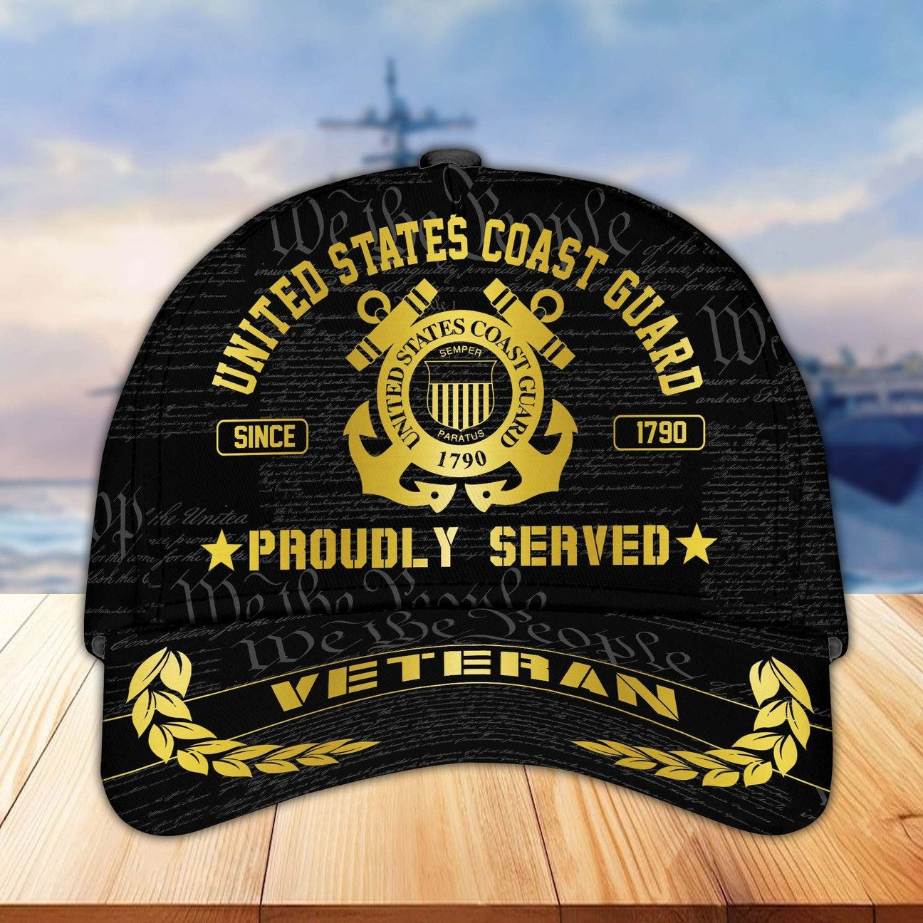 USCG Coast Guard Veteran Cap We The People Proudly Served Hat Gift for Coast Guard