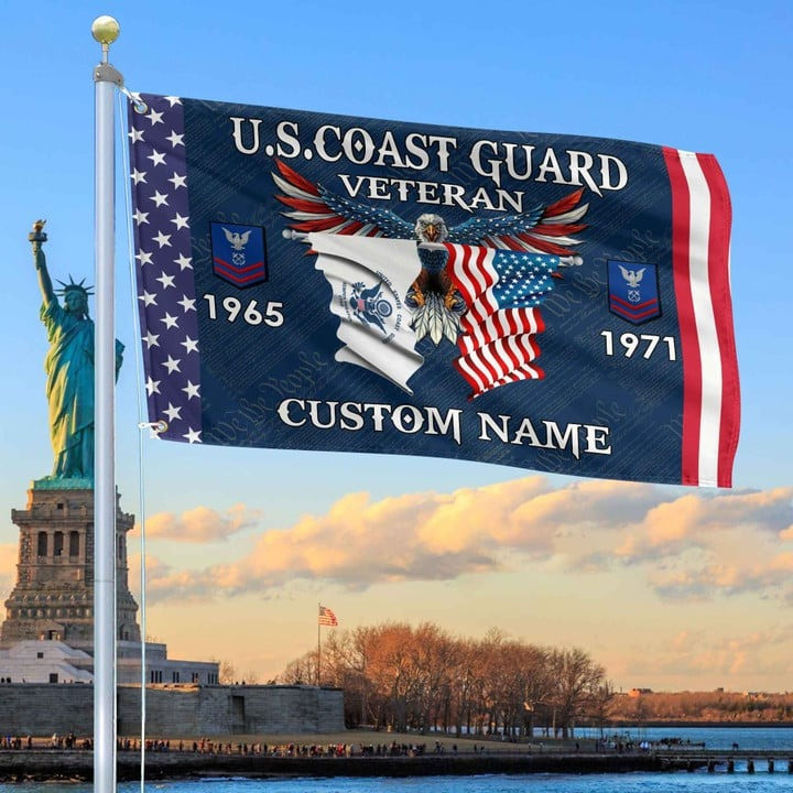 USCG Custom Grommet Flag Gifts for Coast Guard Veteran for Armed Forces Day and Veterans Day