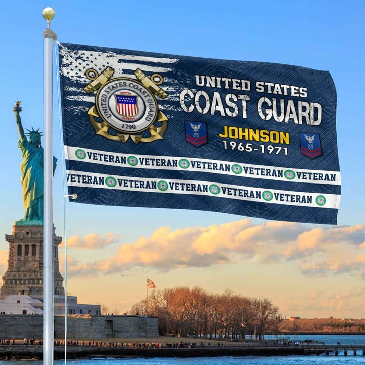 USCG Grommet Custom Flag Gift for Coast Guard Veteran Armed Forces Day Veterans Day
