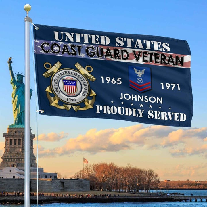 USCG Grommet Flag Custom Gift for Coast Guard Veteran Armed Forces Day Veterans Day