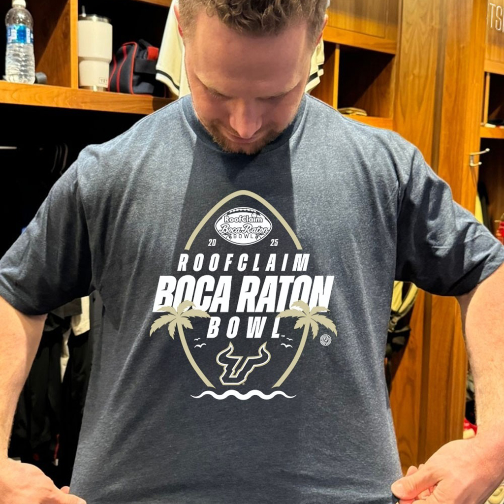 Usf Bulls 2025 Roofclaim Boca Raton Bowl T Shirt Usf Bulls 2025 Roofclaim Boca Raton Bowl T Shirt