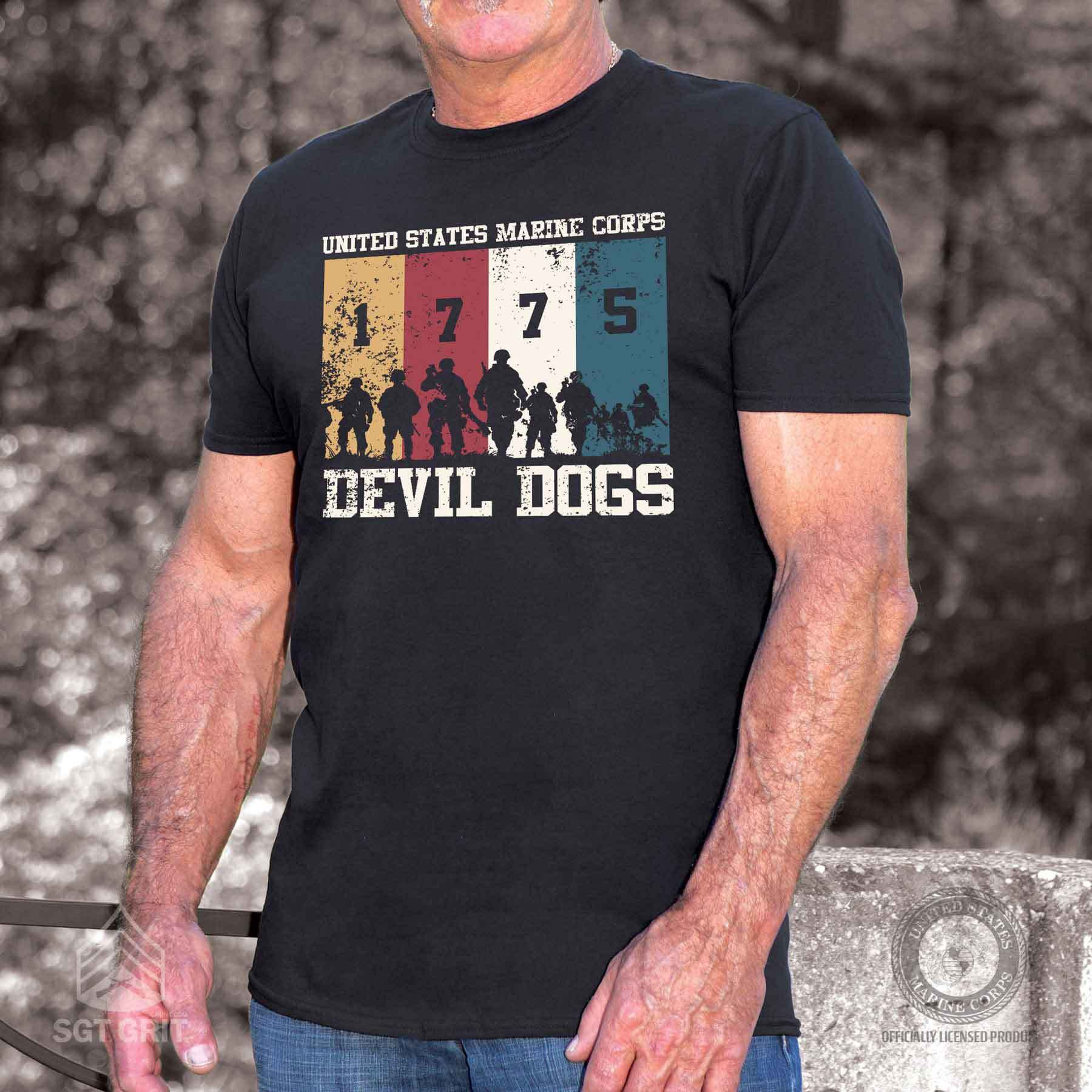 USMC 1775 Devil Dogs Shirt Men's Patriotic Apparel Gifts For Brother