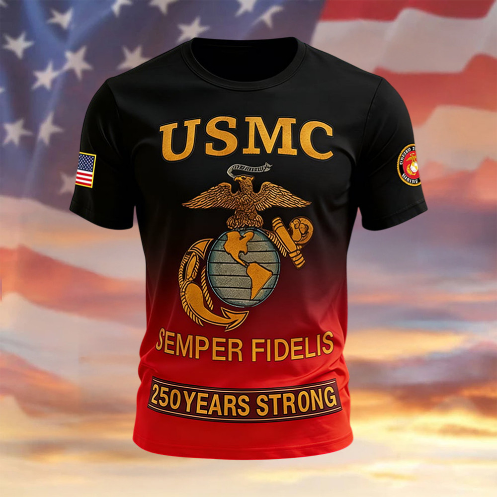 USMC 250 Years Strong 1775 2025 T-Shirt Semper Fidelis Shirt USMC Gift For Him