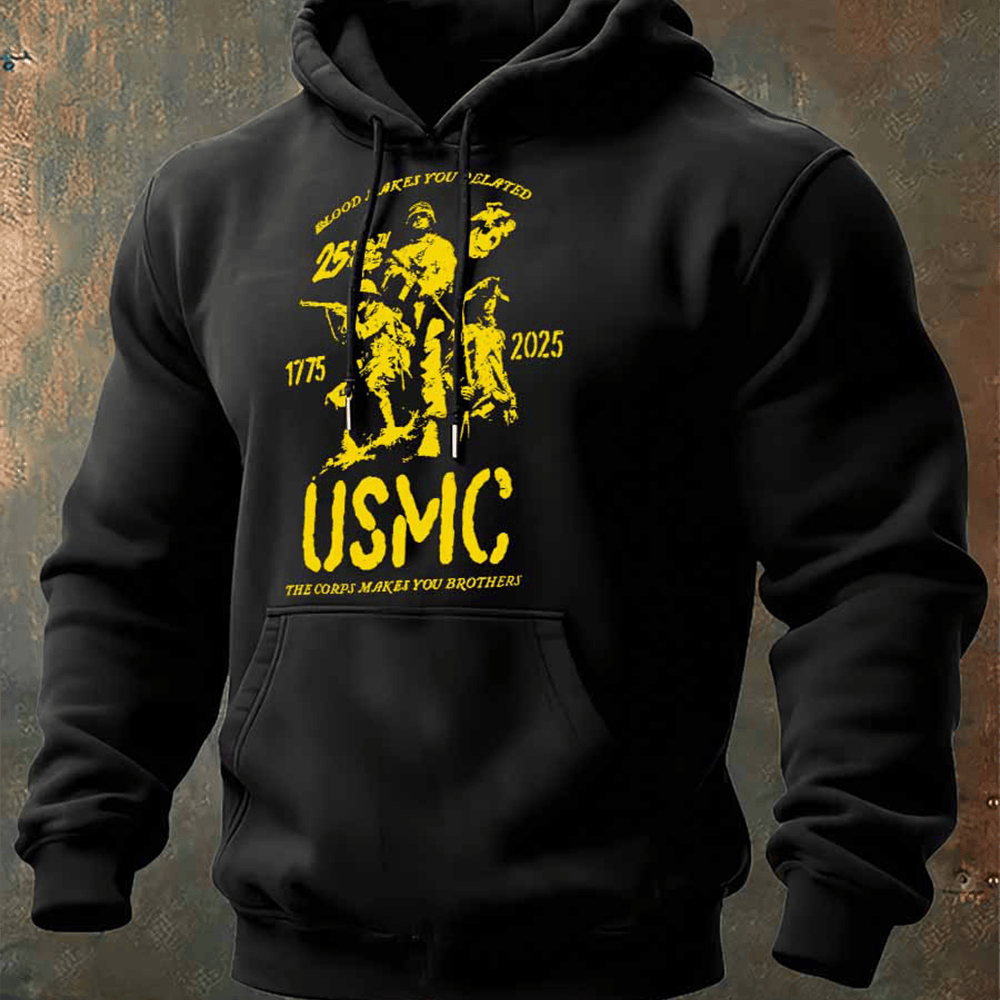 USMC 250Th Anniversary 1755 2025 Black Hoodie The Corps Make You Brothers Patriotic Gifts