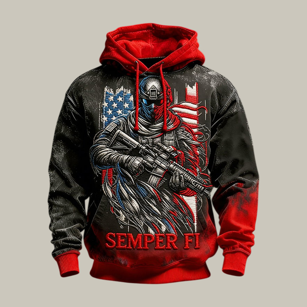 USMC 250Th Anniversary American Flag Hoodie Semper Fi Apparel USMC Gift For Him