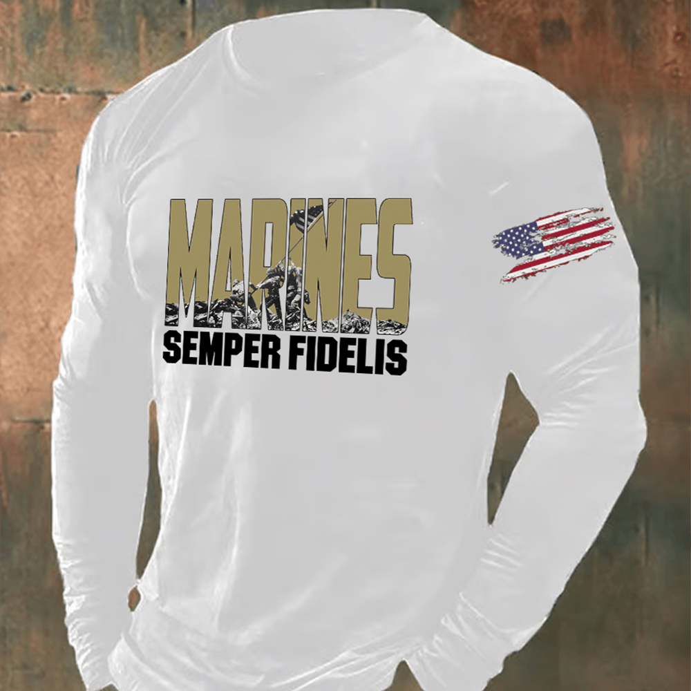 USMC 250th Anniversary Black Long Sleeve Shirt Marines Semper Fidelis Usmc Apparel Gift Ideas