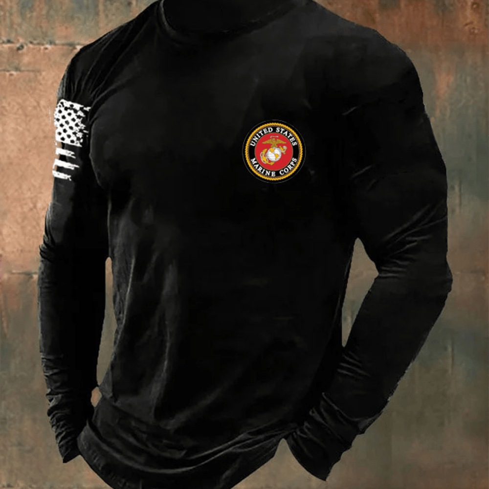 USMC 250Th Anniversary Black Long Sleeve Shirt Usmc Apparel Gifts For Marine Veterans