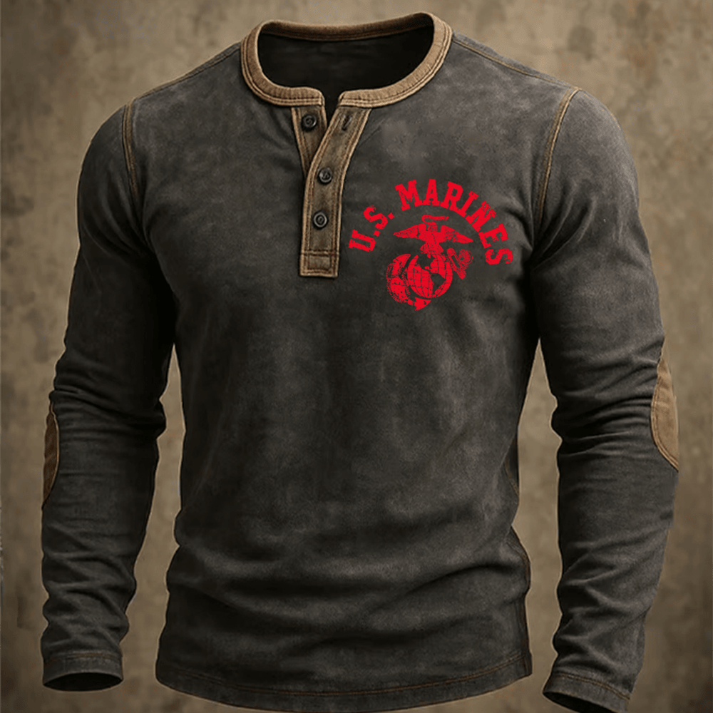 USMC 250th Anniversary Button Long Sleeve Us Marine Usmc Merch Usmc Birthday Gifts