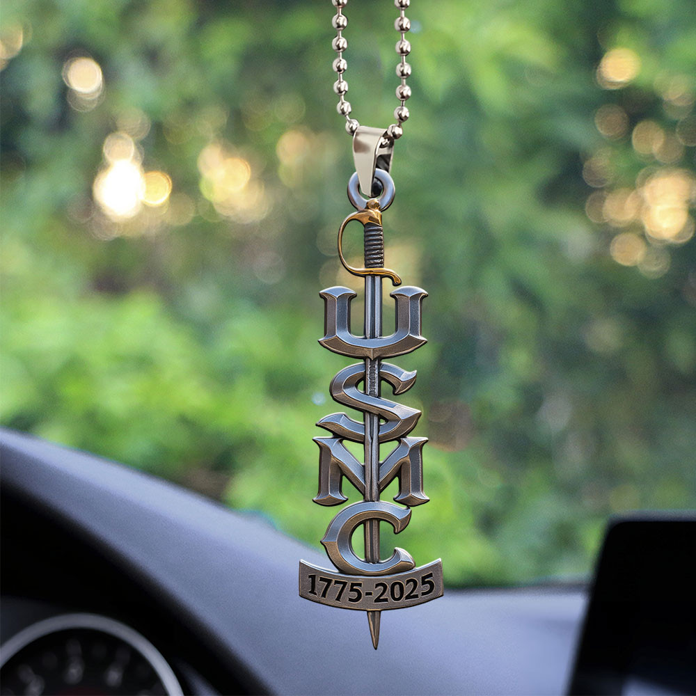 USMC 250th Anniversary Car Ornament Best Car Hangings Gifts For Military Veterans