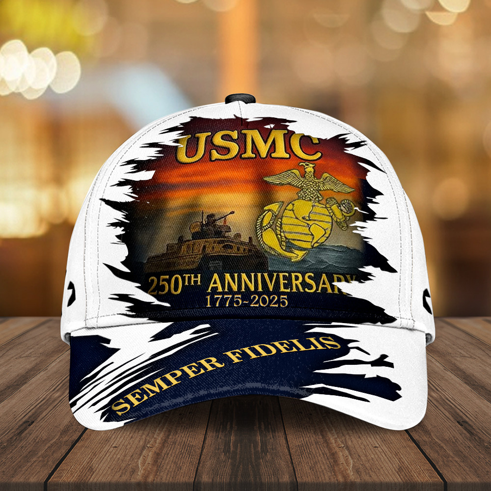 USMC 250th Anniversary Hat Semper Fidelis Ball Cap Gifts For Marine Veteran