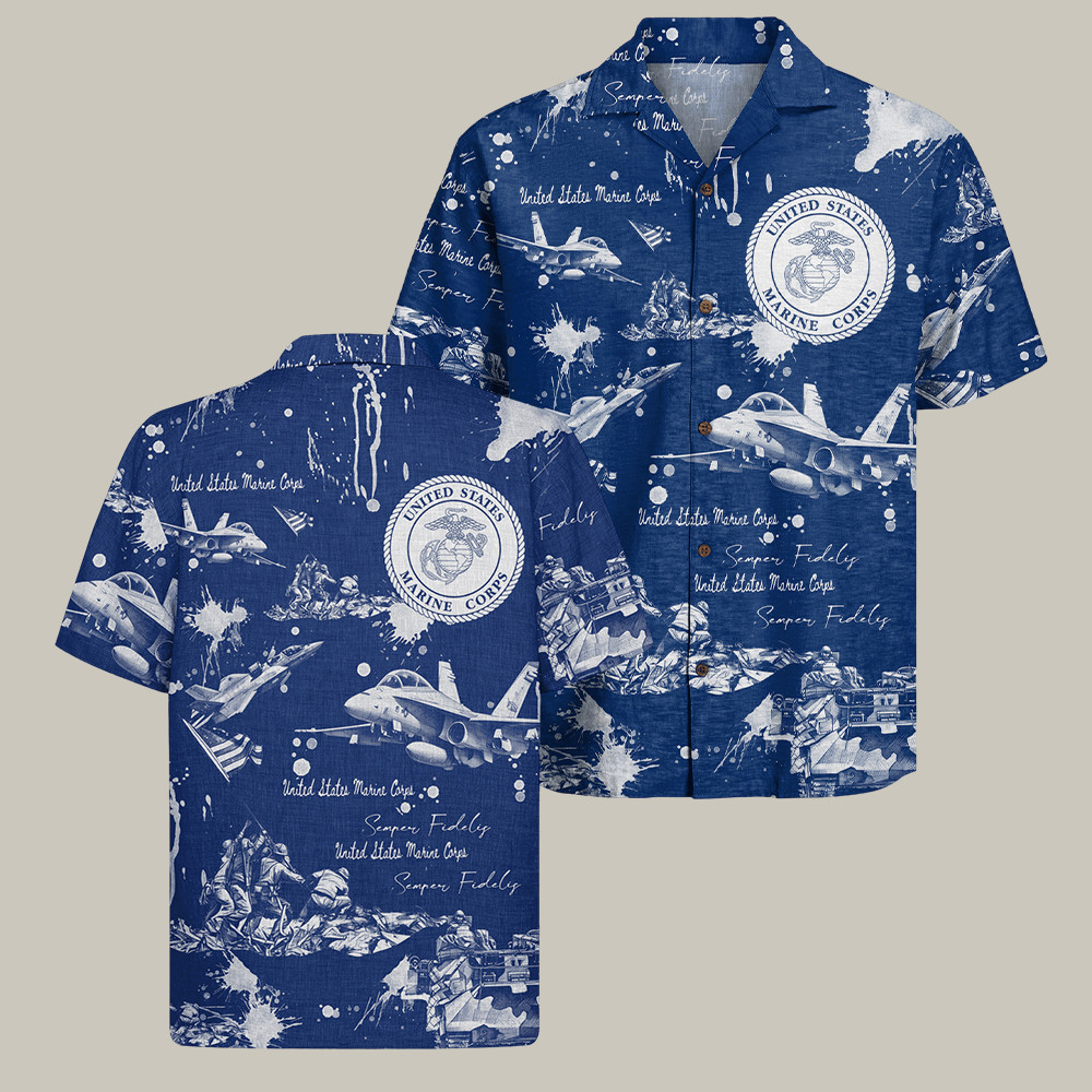 USMC 250Th Anniversary Hawaiian Shirt Marine Clothing USMC Retirement Gifts