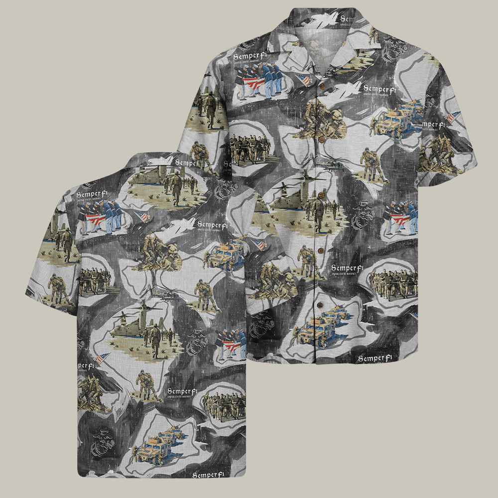 USMC 250th Anniversary Hawaiian Shirt Marines Pay The Price Veteran Merch Gift Ideas