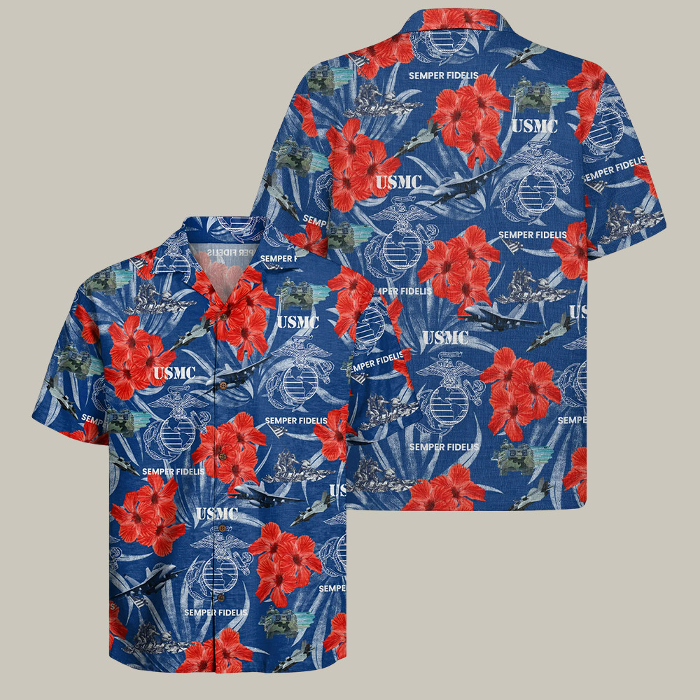 USMC 250th Anniversary Hawaiian Shirt Semper Fi Freedom Wear Gifts For Military