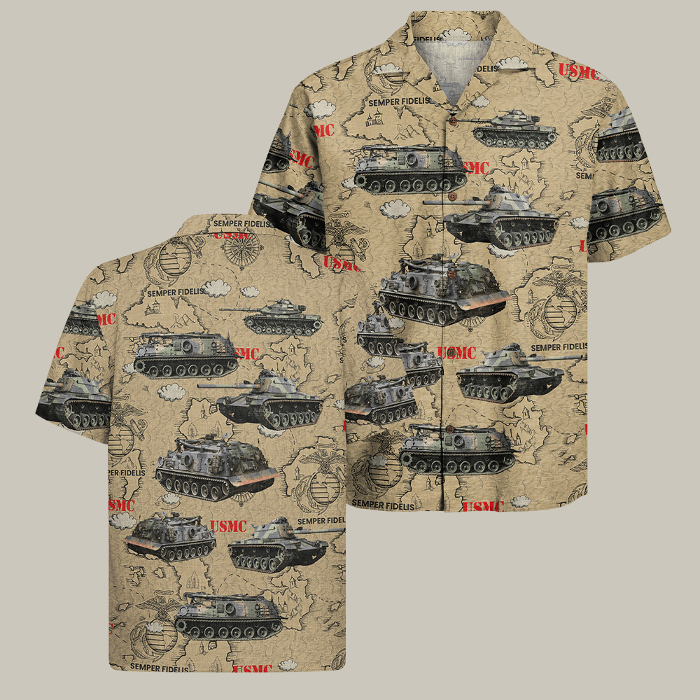 USMC 250Th Anniversary Hawaiian Shirt Semper Fidelis Apparel Marine Corps Birthday Gifts