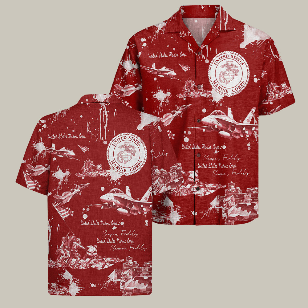 USMC 250Th Anniversary Hawaiian Shirt Semper Fidelis Merch USMC Gifts For Him