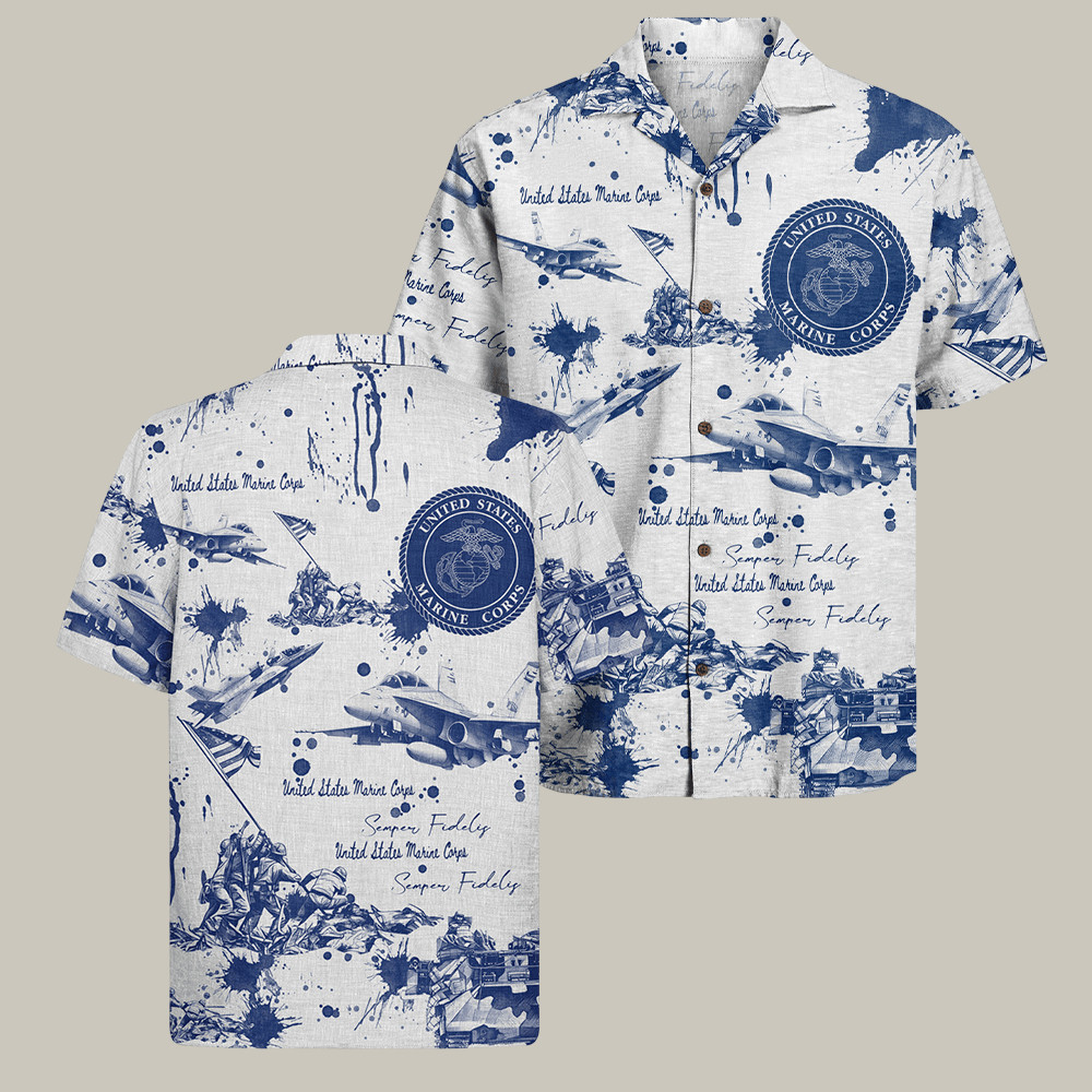 USMC 250Th Anniversary Hawaiian Shirt Us Marine Clothing US Marine Corps Gifts
