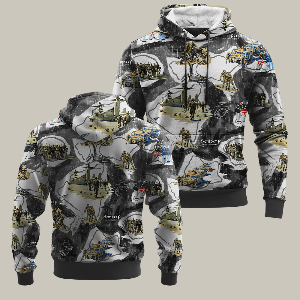 USMC 250Th Anniversary Hoodie Semper Fidelis Proud Veteran Apparel Gifts For Veterans
