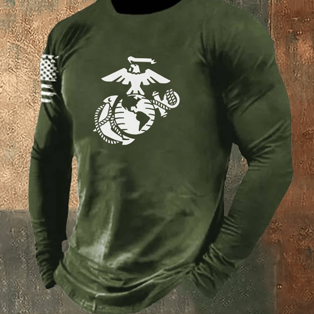 USMC 250Th Anniversary Long Sleeve Shirt American Flag Usmc Apparel Cool Gifts For Marines