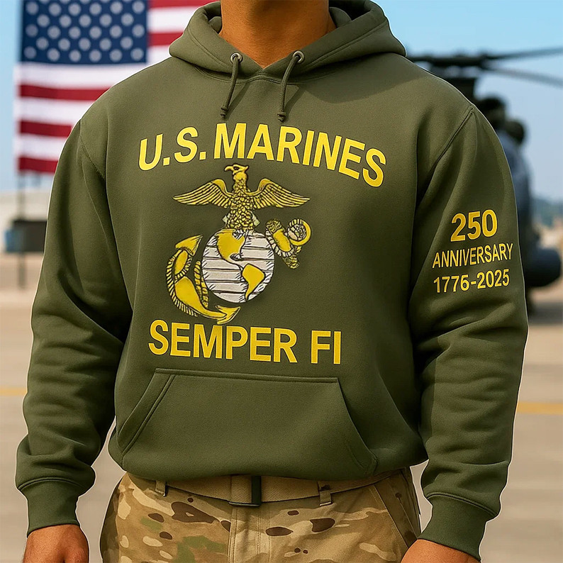 USMC 250th Anniversary Marine Corps 1775 2025 Hoodie Proud USMC Patriotic Gifts