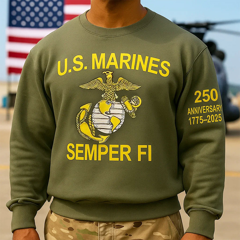 USMC 250th Anniversary Marine Corps 1775 2025 Sweatshirt Proud USMC Patriotic Gifts
